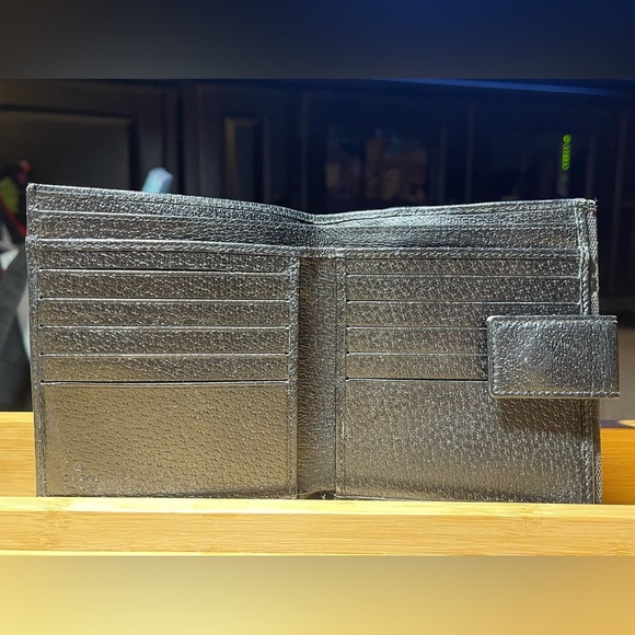 GUCCI GG Logo Plate Canvas Leather Card Bil Wallet Medium Monogram - Picture 10 of 10